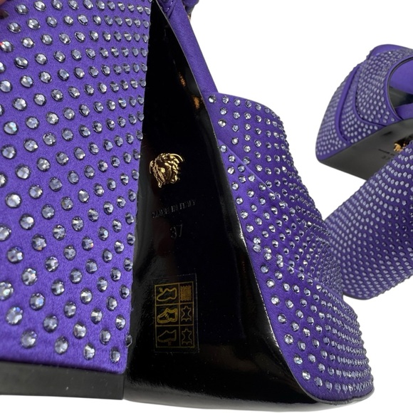 Versace Purple Medusa Aevitas rhinestone Platform Sandals EU 37 - Picture 9 of 14